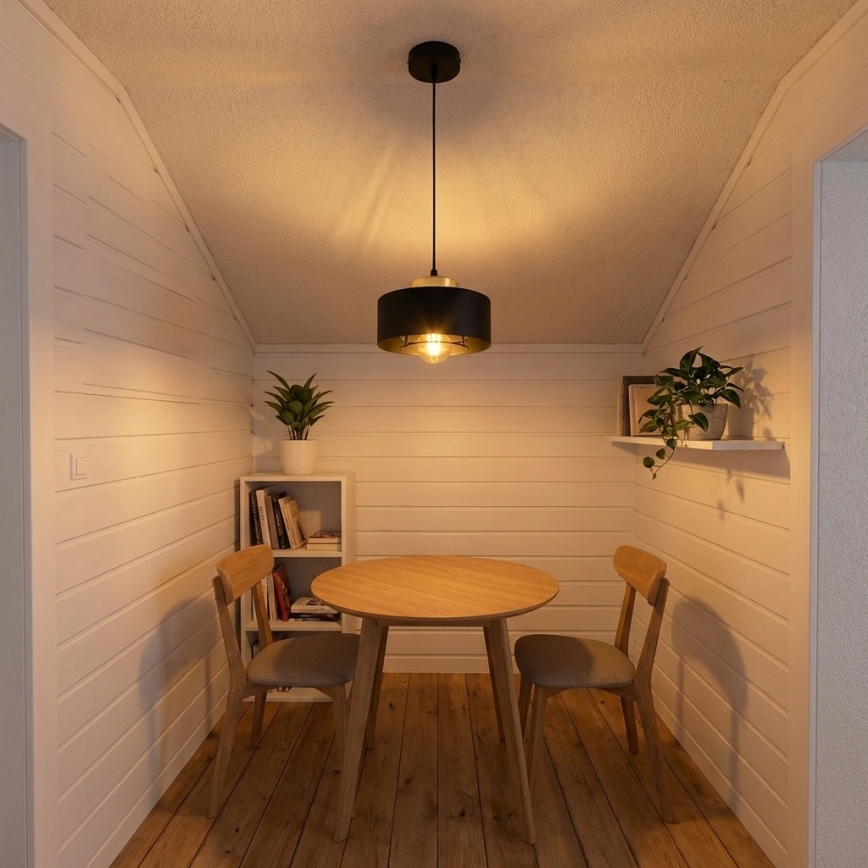 Brilagi - Pendant light on cord 1xE27/60W/230V Ø 20 cm black/gold