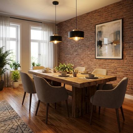 Brilagi - Pendant light on cord 1xE27/60W/230V Ø 20 cm black/gold