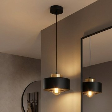 Brilagi - Pendant light on cord SPRING 1xE27/60W/230V Ø 20 cm black/gold