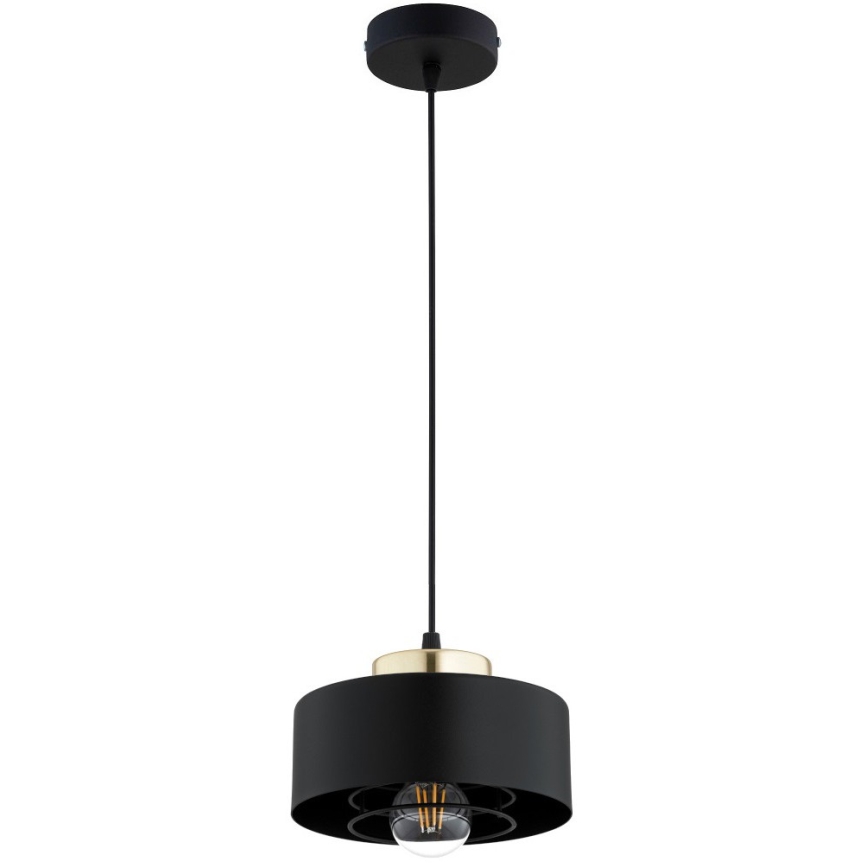 Brilagi - Pendant light on cord SPRING 1xE27/60W/230V Ø 20 cm black/gold