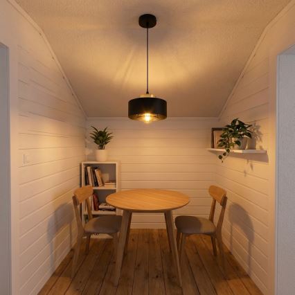 Brilagi - Pendant light on cord SPRING 1xE27/60W/230V Ø 20 cm black/gold