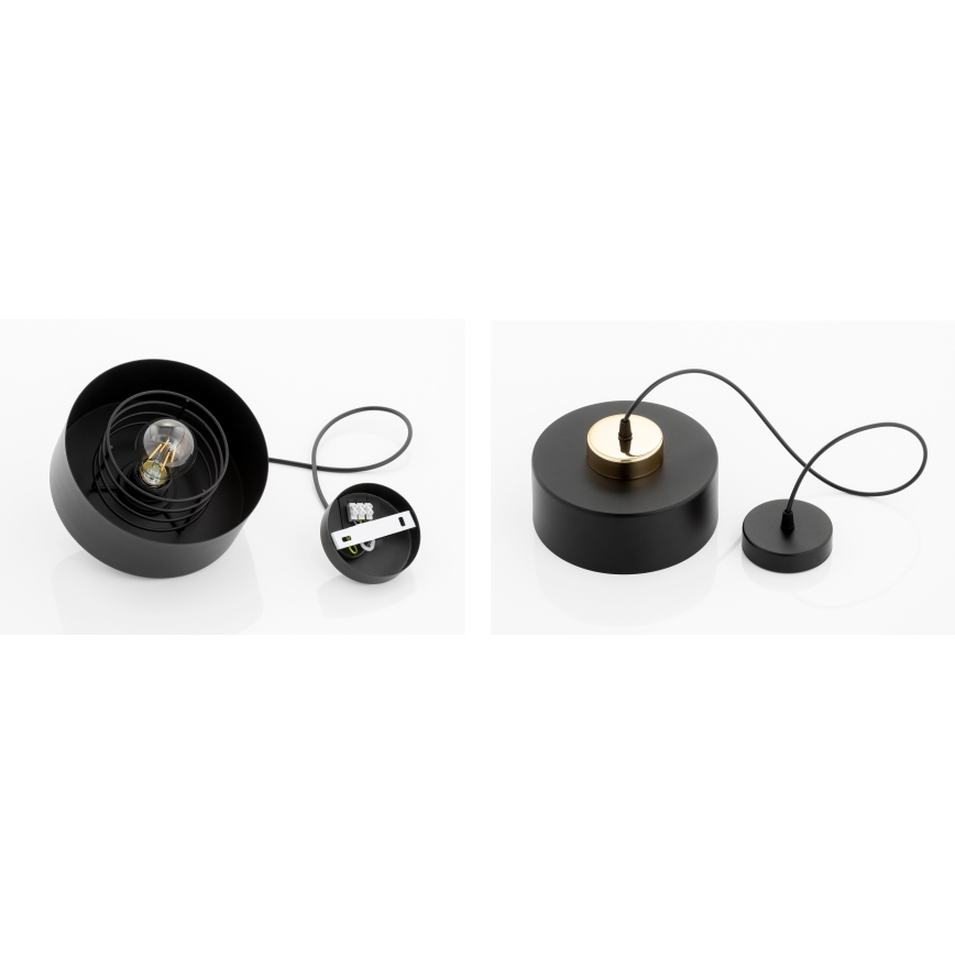 Brilagi - Pendant light on cord SPRING 1xE27/60W/230V Ø 20 cm black/gold