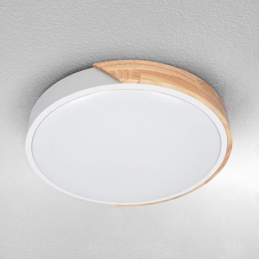 Brilagi - PILANA LED Dimmable Ceiling Light LED/48W/230V 3000-6500K Oak/White Ø 40 cm + Remote Control