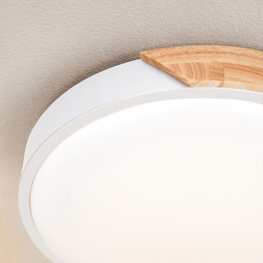 Brilagi - PILANA LED Dimmable Ceiling Light LED/48W/230V 3000-6500K Oak/White Ø 40 cm + Remote Control