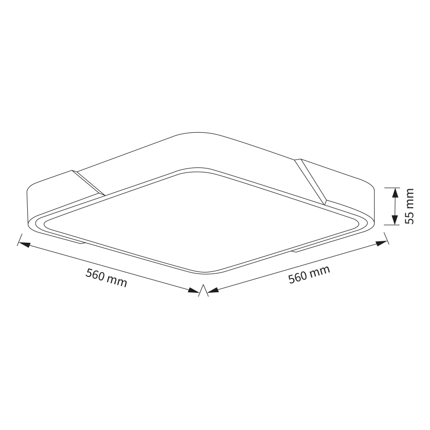 Brilagi - LED Dimmable Ceiling Light PILANA LED/60W/230V 3000-6500K Oak/Black 56x56 cm + Remote Control