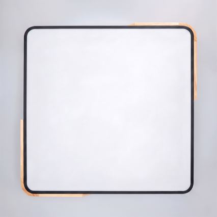 Brilagi - LED Dimmable Ceiling Light PILANA LED/60W/230V 3000-6500K Oak/Black 56x56 cm + Remote Control