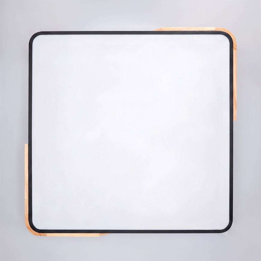 Brilagi - LED Dimmable Ceiling Light PILANA LED/60W/230V 3000-6500K Oak/Black 56x56 cm + Remote Control