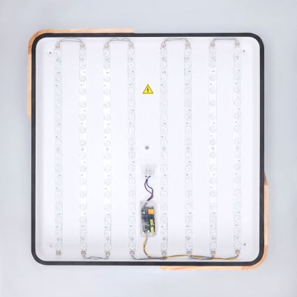 Brilagi - LED Dimmable Ceiling Light PILANA LED/60W/230V 3000-6500K Oak/Black 56x56 cm + Remote Control