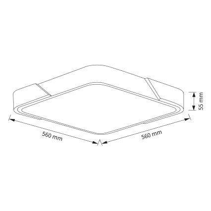 Brilagi - LED Dimmable Ceiling Light PILANA LED/60W/230V 3000-6500K Oak/Black 56x56 cm + Remote Control