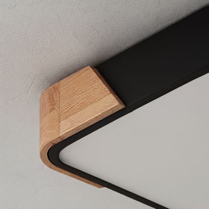 Brilagi - PILANA LED Ceiling Light LED/24W/230V, Oak/Black, 32x32 cm