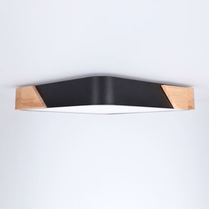 Brilagi - PILANA LED Ceiling Light LED/24W/230V, Oak/Black, 32x32 cm