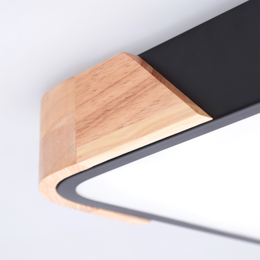 Brilagi - PILANA LED Ceiling Light LED/24W/230V, Oak/Black, 32x32 cm
