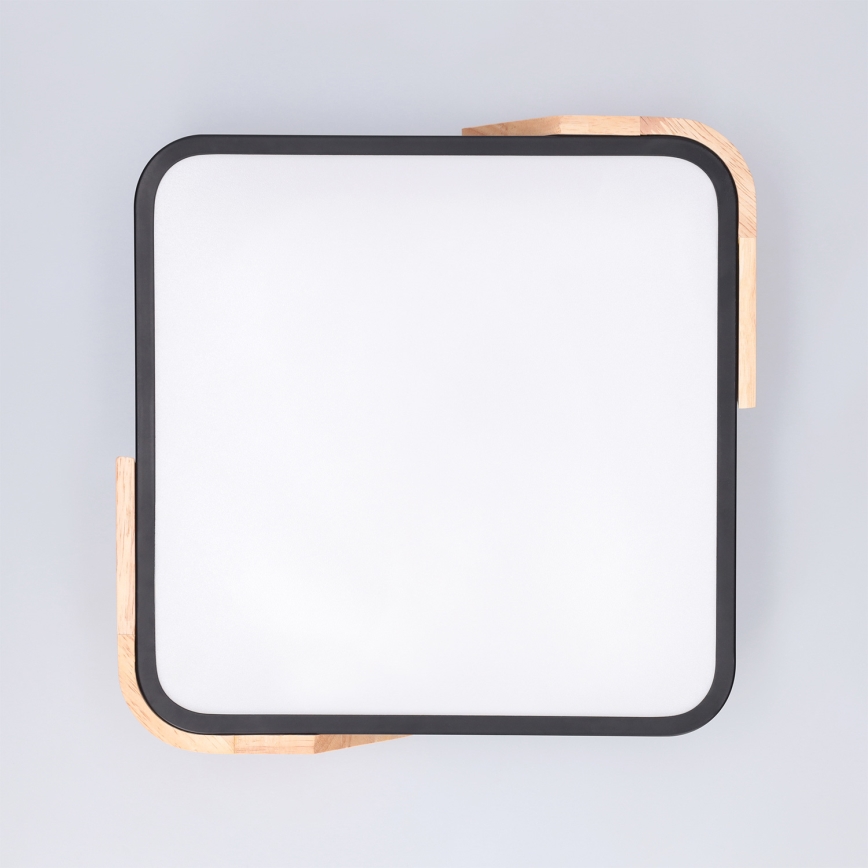 Brilagi - PILANA LED Ceiling Light LED/24W/230V, Oak/Black, 32x32 cm