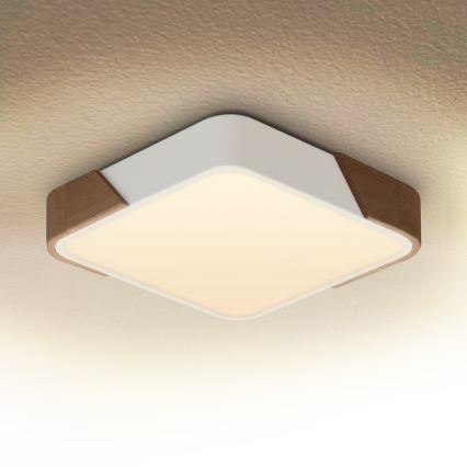 Brilagi - PILANA LED Ceiling Light LED/24W/230V Oak/White 32x32 cm