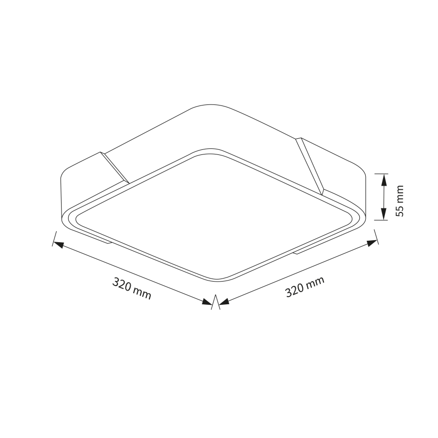 Brilagi - PILANA LED Ceiling Light LED/24W/230V Oak/White 32x32 cm