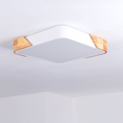 Brilagi - PILANA LED Ceiling Light LED/24W/230V Oak/White 32x32 cm