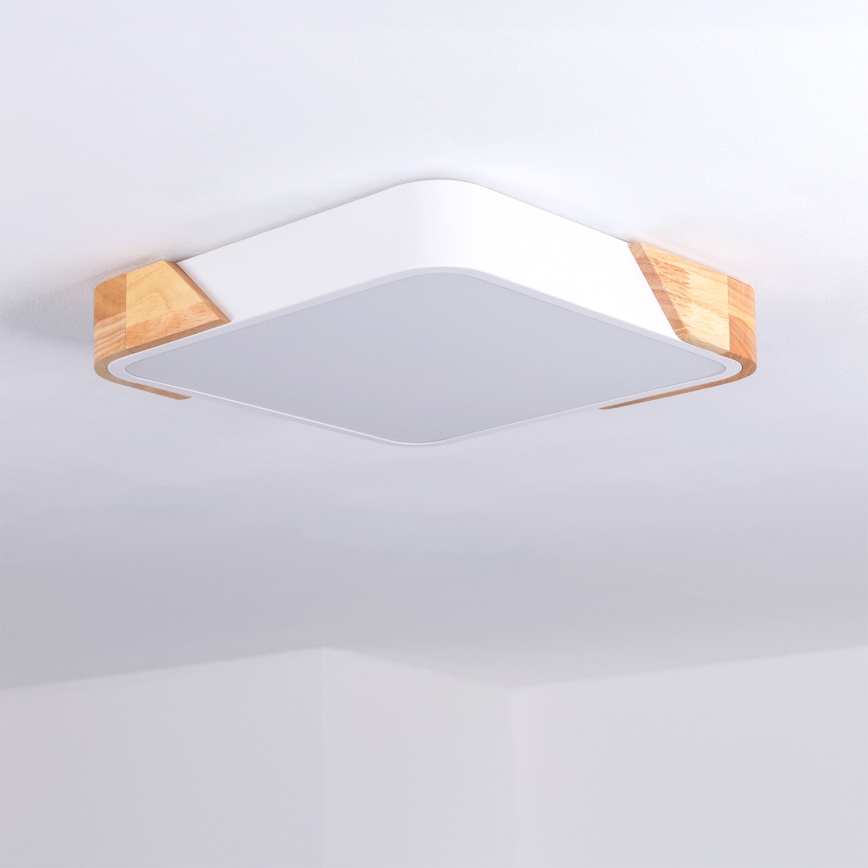Brilagi - PILANA LED Ceiling Light LED/24W/230V Oak/White 32x32 cm