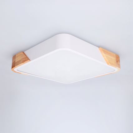 Brilagi - PILANA LED Ceiling Light LED/24W/230V Oak/White 32x32 cm