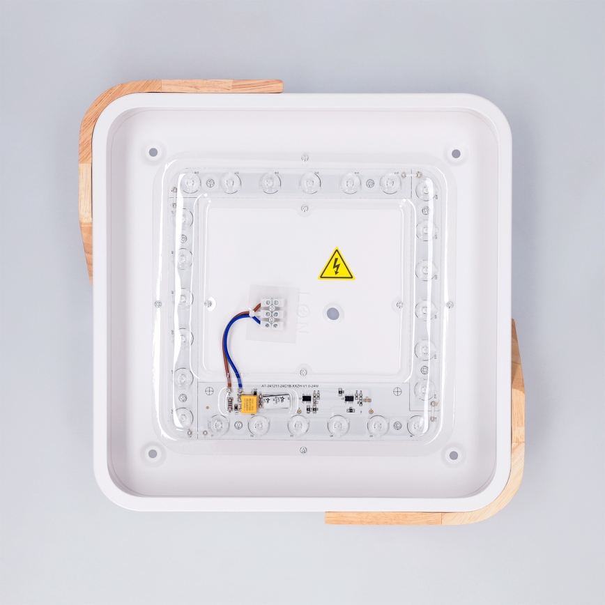 Brilagi - PILANA LED Ceiling Light LED/24W/230V Oak/White 32x32 cm