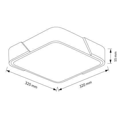 Brilagi - PILANA LED Ceiling Light LED/24W/230V Oak/White 32x32 cm
