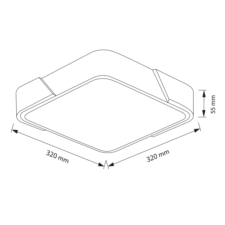 Brilagi - PILANA LED Ceiling Light LED/24W/230V Oak/White 32x32 cm