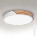 BRILAGI - PILANA LED Dimmable Ceiling Light LED/48W/230V 3000-6500K Oak/White Ø 40 cm + Remote Control