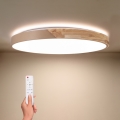 BRILAGI - PILANA LED dimmable ceiling light LED/72W/230V 3000-6500K oak/beige Ø 80 cm + remote control