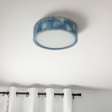 Brilagi - PINO Ceiling Light 1xE27/15W/230V Pine/Blue Ø 27.5 cm