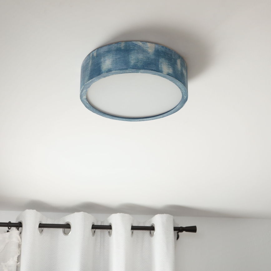 Brilagi - PINO Ceiling Light 1xE27/15W/230V Pine/Blue Ø 27.5 cm