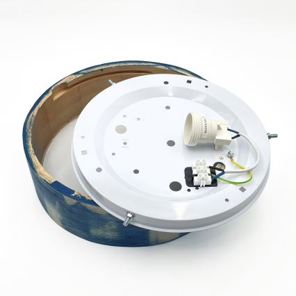 Brilagi - PINO Ceiling Light 1xE27/15W/230V Pine/Blue Ø 27.5 cm