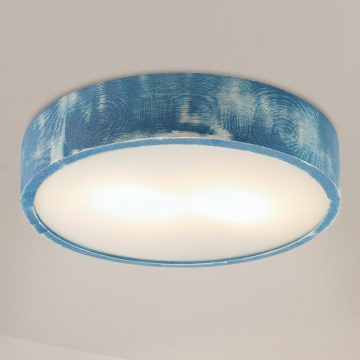 Brilagi - PINO Ceiling Light 2x E27/15W/230V Pine/Blue Ø 37.5 cm