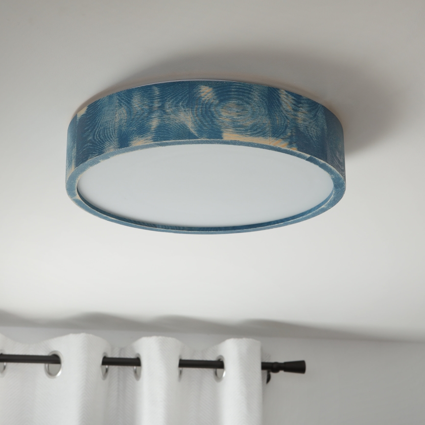 Brilagi - PINO Ceiling Light 2x E27/15W/230V Pine/Blue Ø 37.5 cm