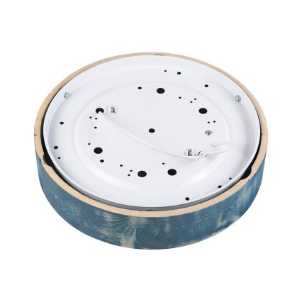 Brilagi - PINO Ceiling Light 2x E27/15W/230V Pine/Blue Ø 37.5 cm