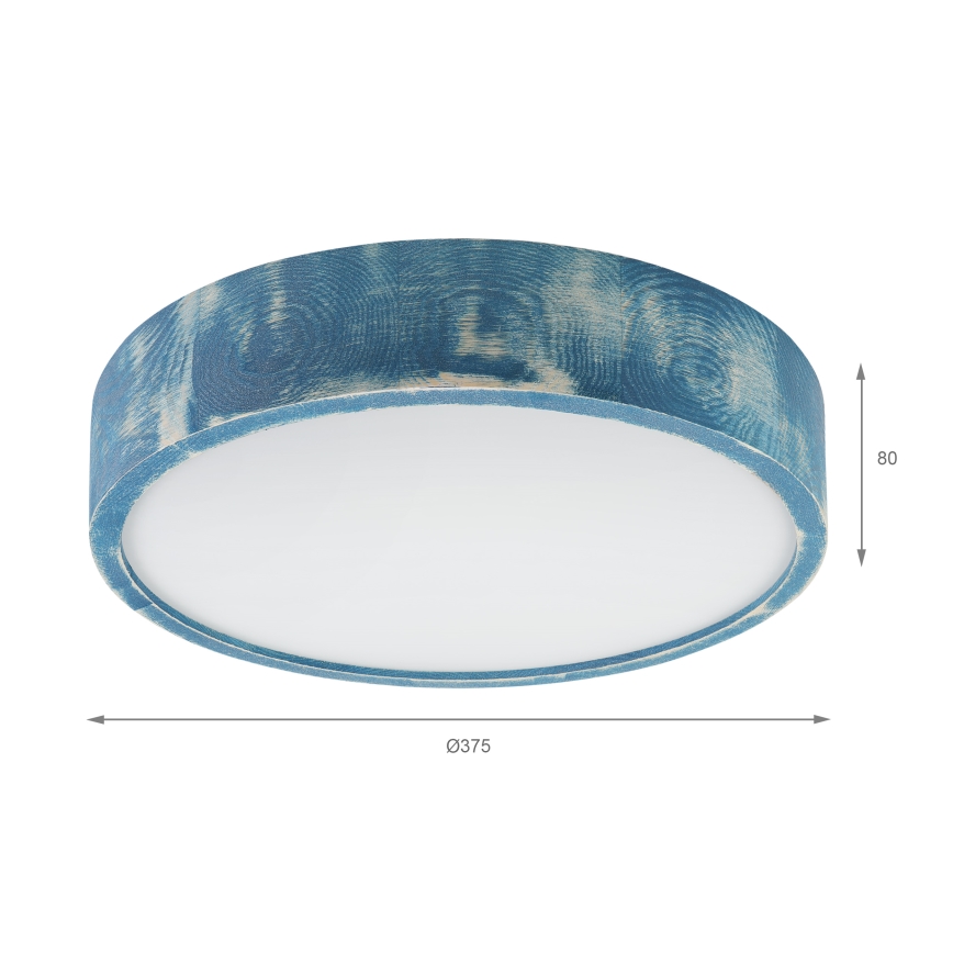 Brilagi - PINO Ceiling Light 2x E27/15W/230V Pine/Blue Ø 37.5 cm