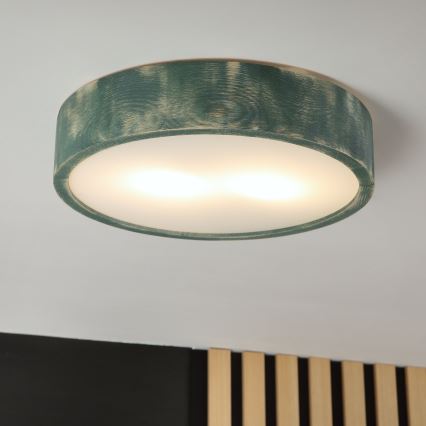 Brilagi - PINO Ceiling Light 2x E27/15W/230V, Pine/Green, Ø 37.5 cm