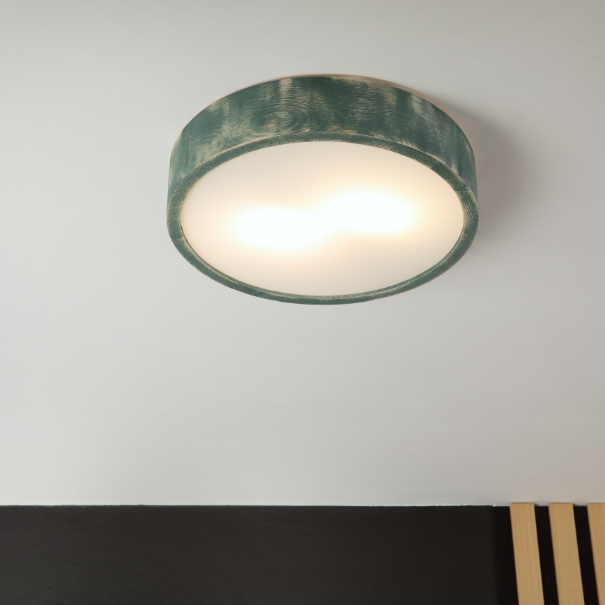 Brilagi - PINO Ceiling Light 2x E27/15W/230V, Pine/Green, Ø 37.5 cm