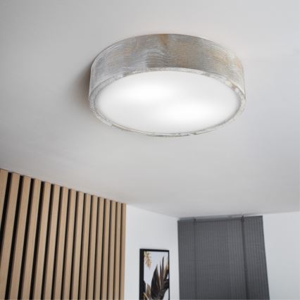 Brilagi - PINO ceiling light 2xE27/15W/230V pine/silver, Ø 37.5 cm