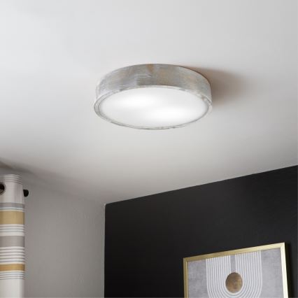 Brilagi - PINO ceiling light 2xE27/15W/230V pine/silver, Ø 37.5 cm