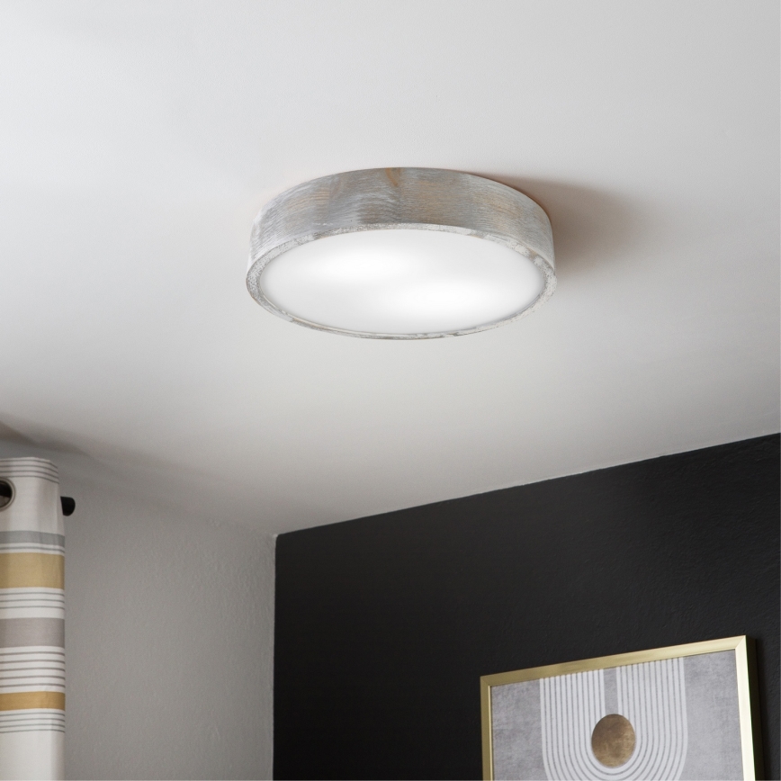 Brilagi - PINO ceiling light 2xE27/15W/230V pine/silver, Ø 37.5 cm