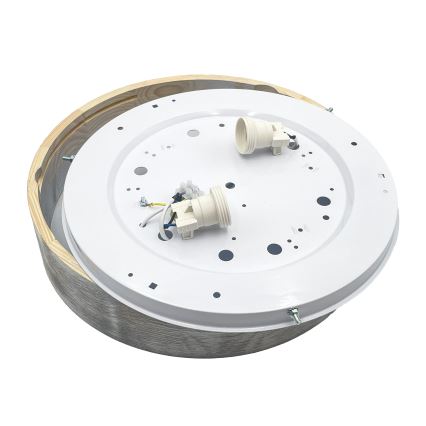 Brilagi - PINO ceiling light 2xE27/15W/230V pine/silver, Ø 37.5 cm