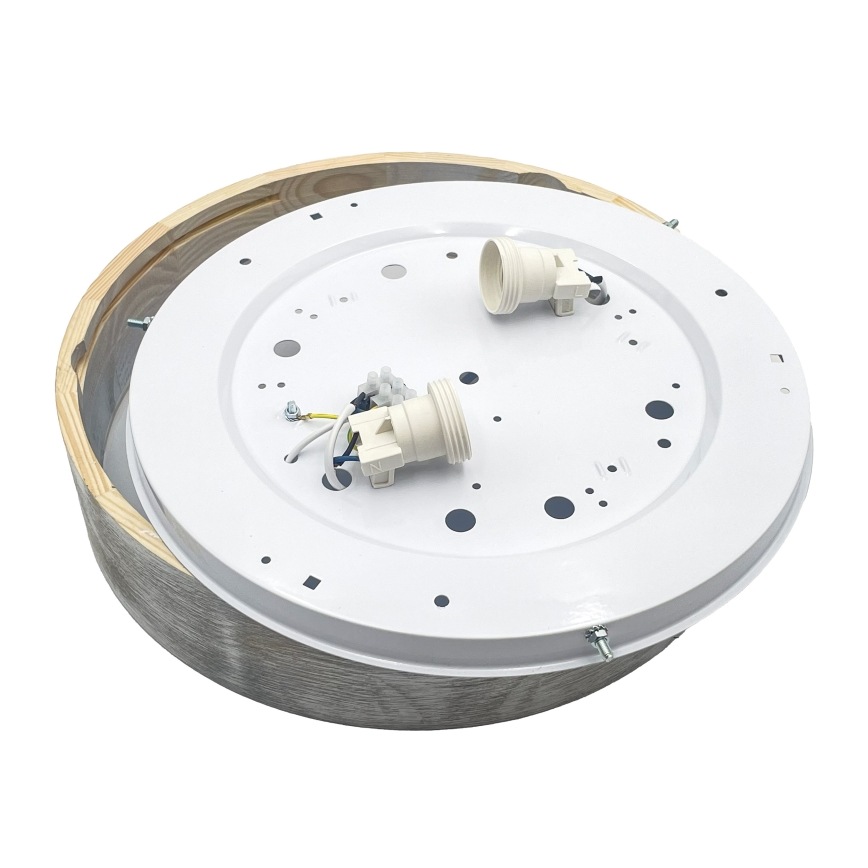 Brilagi - PINO ceiling light 2xE27/15W/230V pine/silver, Ø 37.5 cm