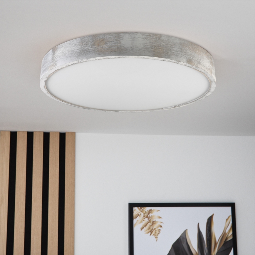 Brilagi - PINO Ceiling Light, 3x E27/15W/230V, Pine/Silver, diameter 47.5 cm