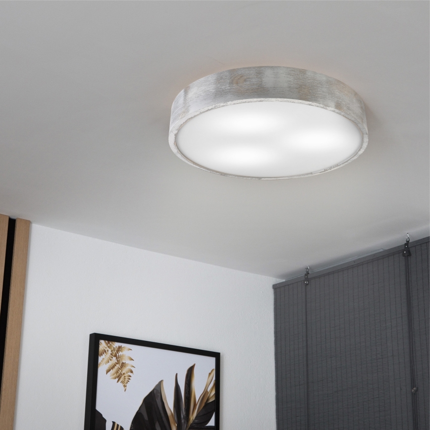Brilagi - PINO Ceiling Light, 3x E27/15W/230V, Pine/Silver, diameter 47.5 cm