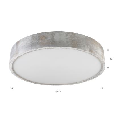 Brilagi - PINO Ceiling Light, 3x E27/15W/230V, Pine/Silver, diameter 47.5 cm