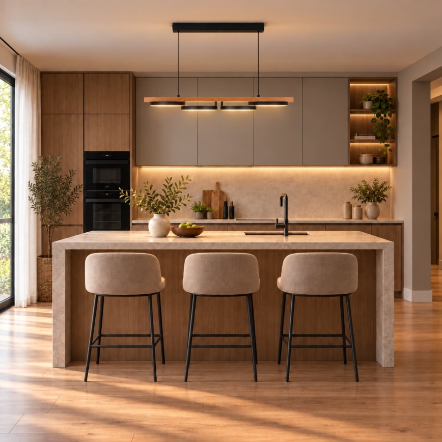 BRILAGI - PLANK LED Cable Pendant, 35W, 230V, 4000K, 30x100 cm, wood