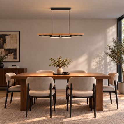 BRILAGI - PLANK LED Cable Pendant, 35W, 230V, 4000K, 30x100 cm, wood