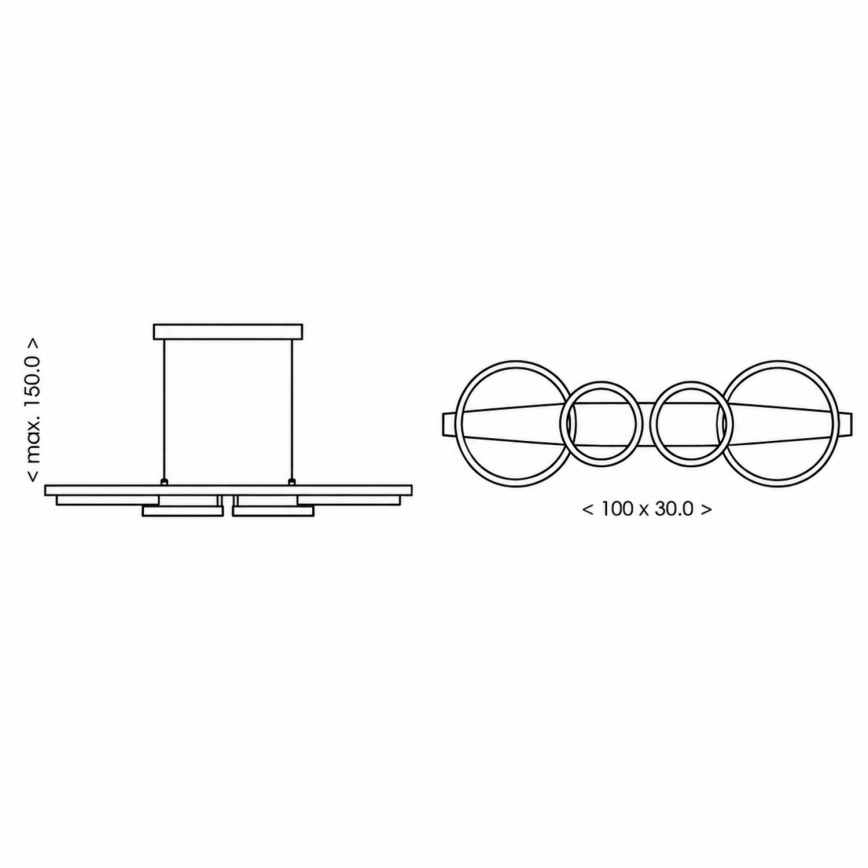 BRILAGI - PLANK LED Cable Pendant, 35W, 230V, 4000K, 30x100 cm, wood