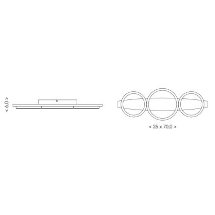 Brilagi - PLANK LED Ceiling Light 28W/230V 4000K 25x70 cm Wood