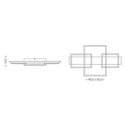 Brilagi - PLANK LED Ceiling Light 35W/230V 4000K 55x90 cm Wood finish