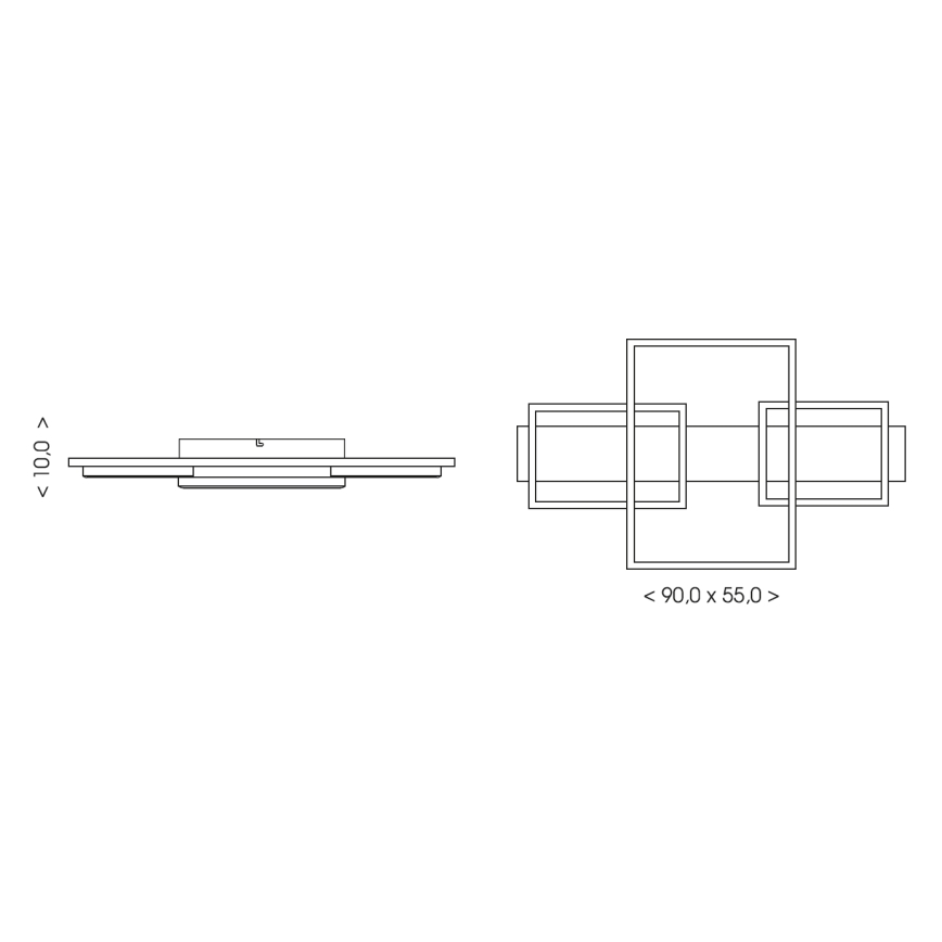 Brilagi - PLANK LED Ceiling Light 35W/230V 4000K 55x90 cm Wood finish